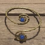 “Twin Orbit of Midnight Tide” Brass Cuff