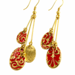 Crimson Filigree Earrings