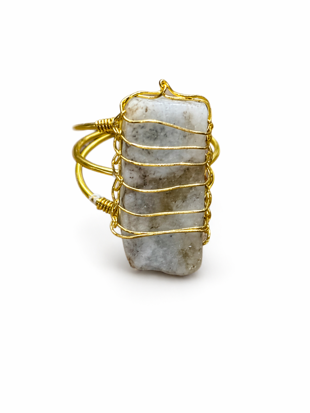 Raw Stone Cage Ring