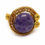 Amethyst Halo Ring