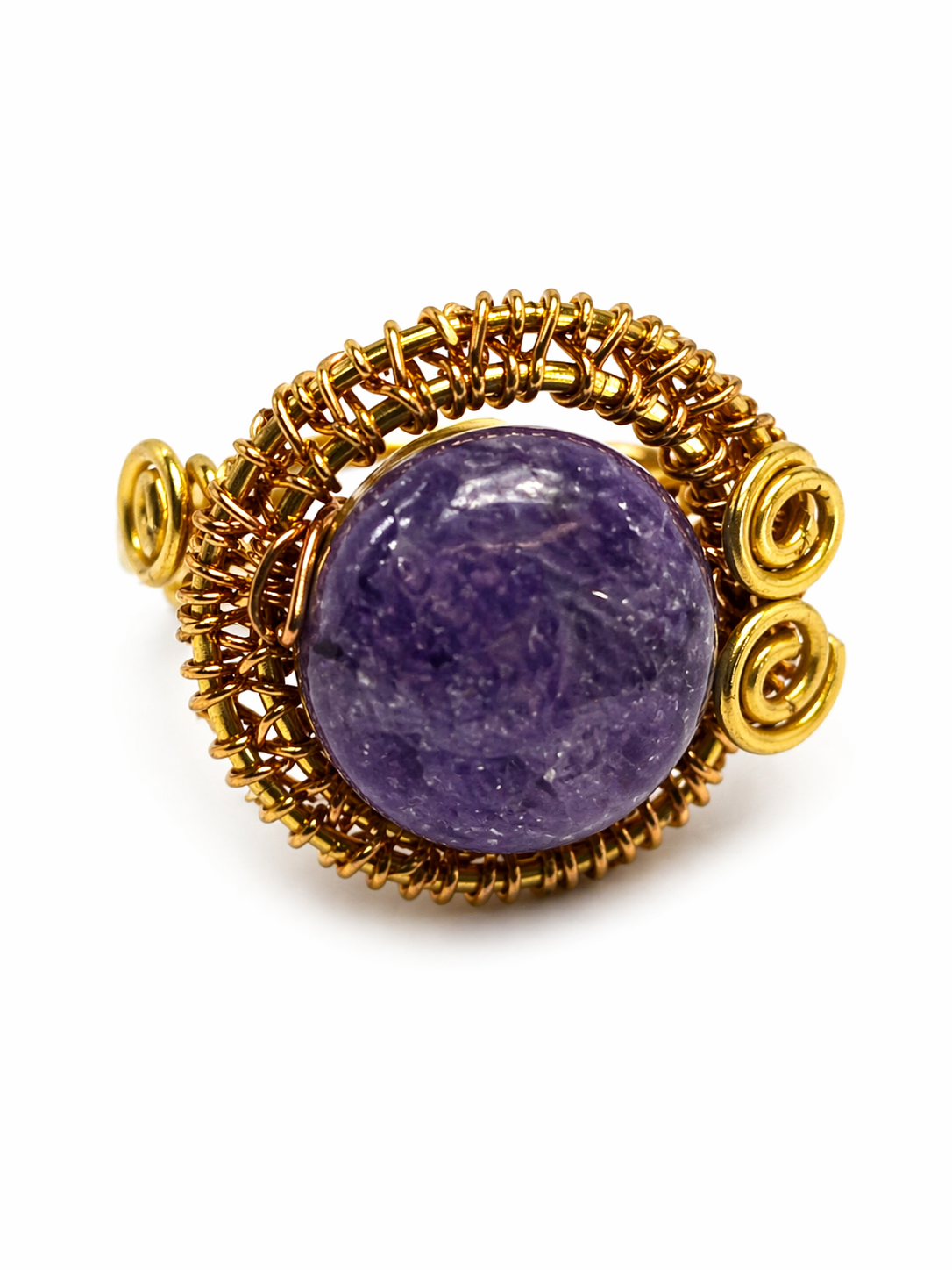 Amethyst Halo Ring